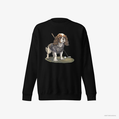 Cavalier King Charles Spaniel Mastering the Golf Swing Black Sweatshirt