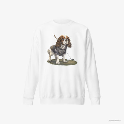 Cavalier King Charles Spaniel Mastering the Golf Swing White Sweatshirt