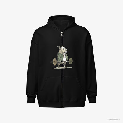 Bulldog Ready to Lift Black Hoodie