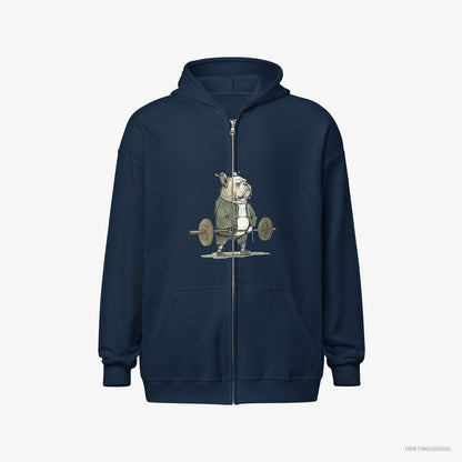 Bulldog Ready to Lift Navy Hoodie