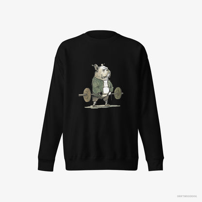 Bulldog Sweatshirt – Men Black Sweatshirt Eco-Friendly – Ready to Lift (on White Background)