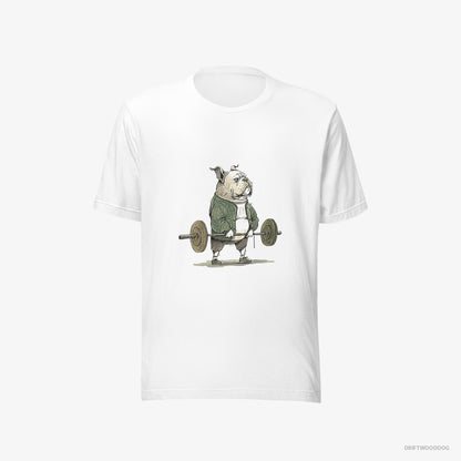 Bulldog Ready to Lift White T-Shirt