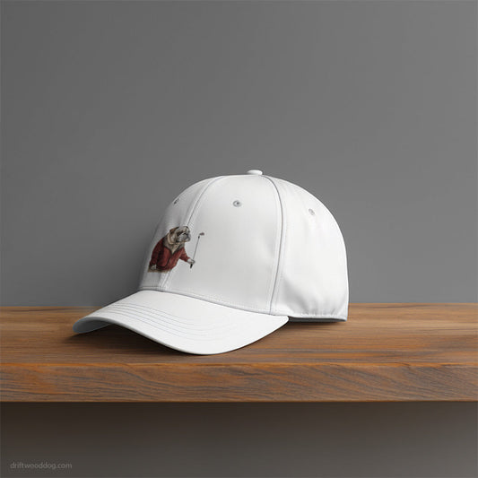 Funny Bulldog in Golf Mode Hat – Unisex Hat for Dog Owners