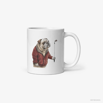 Bulldog in Golf Mode White Mug