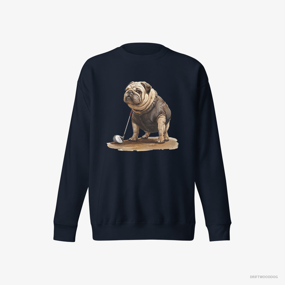 Bulldog Sweatshirt – Women Navy Sweatshirt Eco-Friendly – Ready for the Golf Tournament (on White Background)