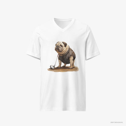 Bulldog Ready for the Golf Tournament White T-Shirt