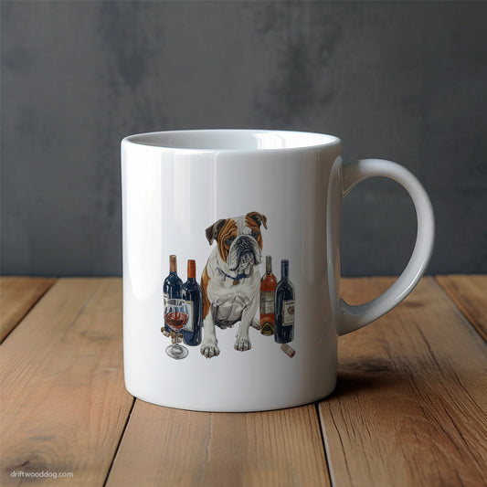 Bulldog Ready for Wine Tasting Mug – Unique Dog Cups | Dog-Themed Mugs