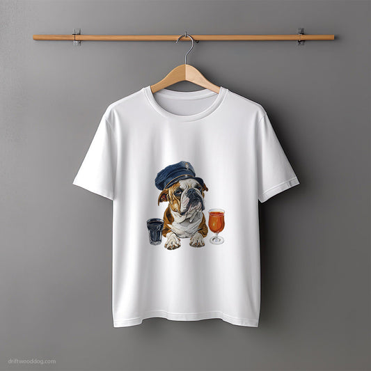 Bulldog Cocktails Time T-Shirt – Unisex Tee for Dog Lovers