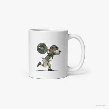 Beagle Killing It at the Gym White Mug