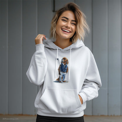 Beagle Focused on the Golf Game Hoodie – Dog Graphic Hoodie for Women