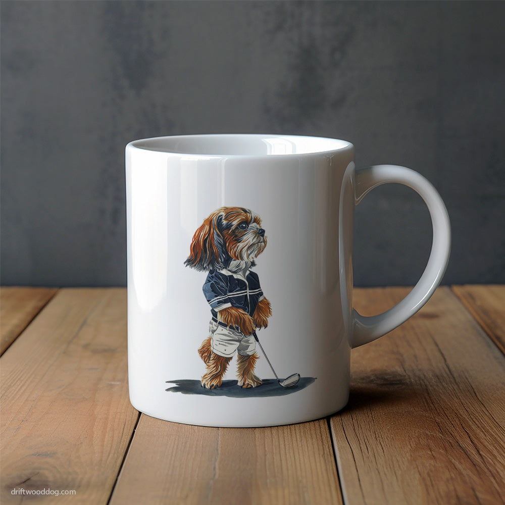 Beagle Practicing the Perfect Putt Mug – Unique Dog Cups | Dog-Themed Mugs