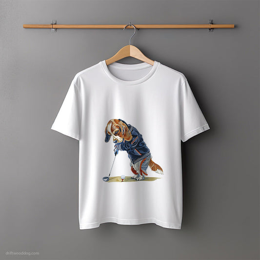 Beagle Crushing the Golf Ball T-Shirt – Unisex Tee for Dog Lovers