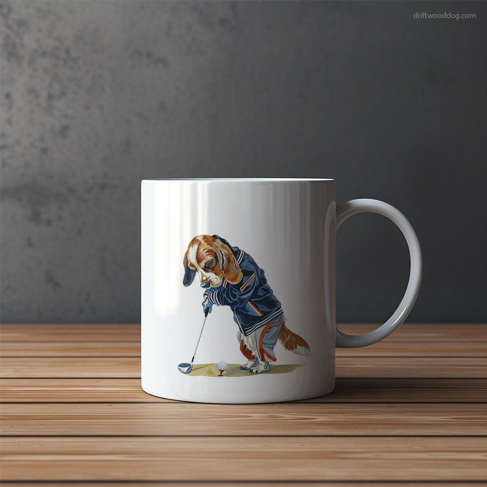 Beagle Crushing the Golf Ball Mug – Funny Dog Coffee Mugs | Quirky Canine Drinkware