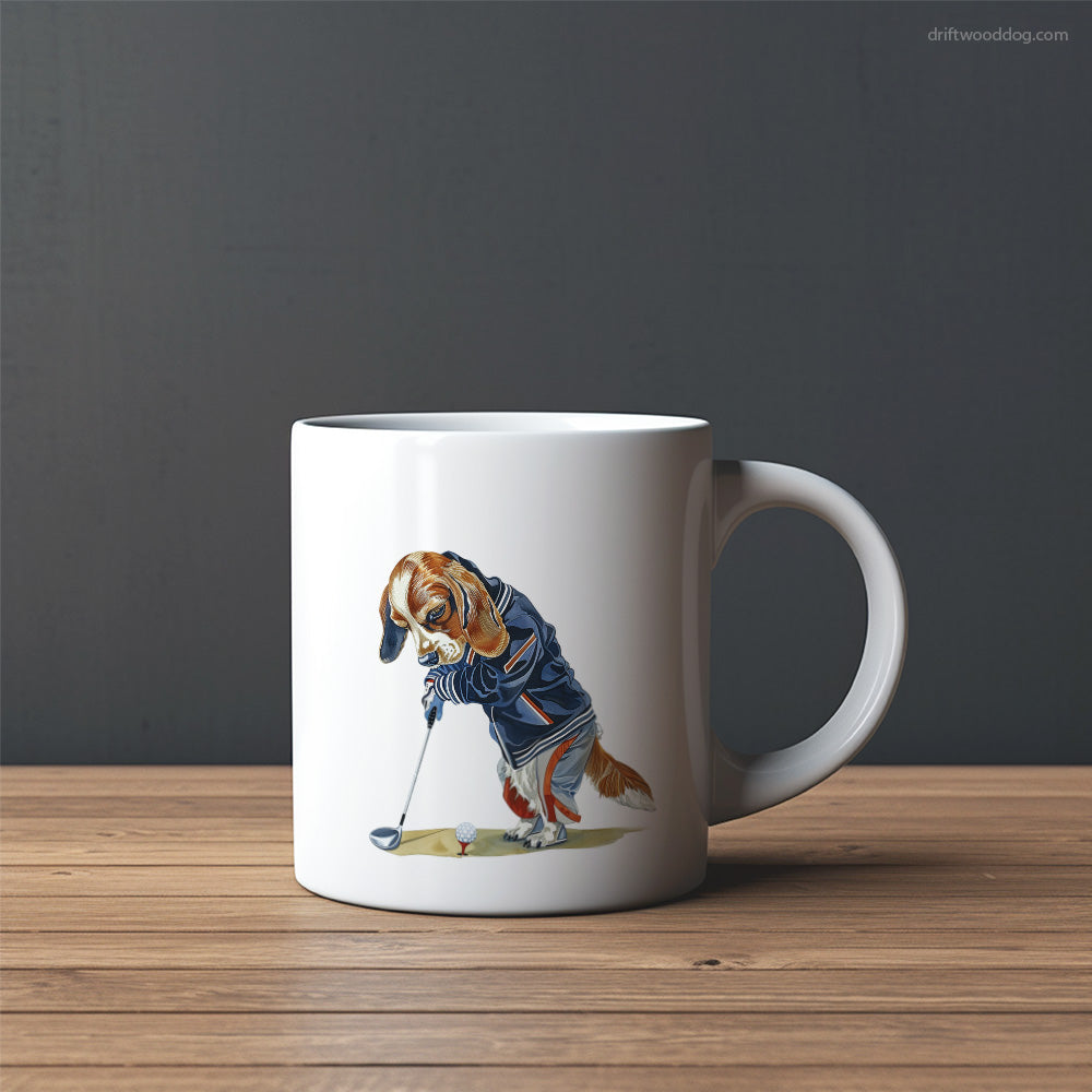 Beagle Crushing the Golf Ball Mug – Custom Dog Mugs | Personalized Pet Mugs