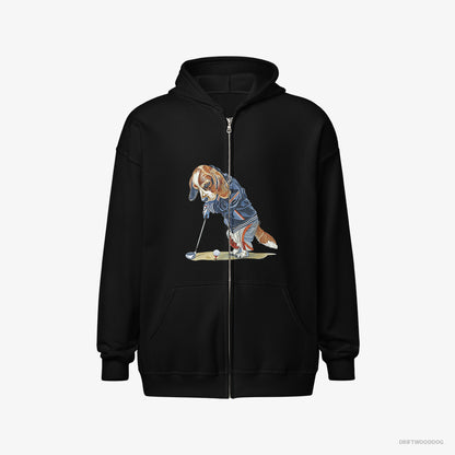 Beagle Crushing the Golf Ball Black Hoodie