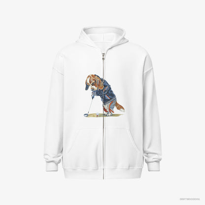 Beagle Crushing the Golf Ball White Hoodie