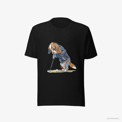 Beagle Crushing the Golf Ball Black T-Shirt