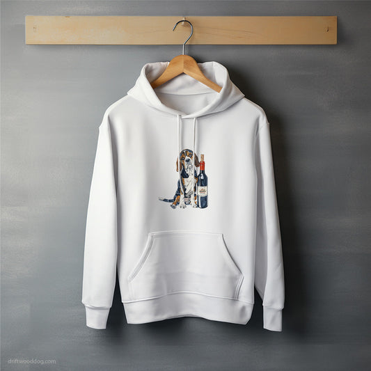 Beagle Ready for a Wine Party Hoodie – Unisex Hoodie for Dog Lovers