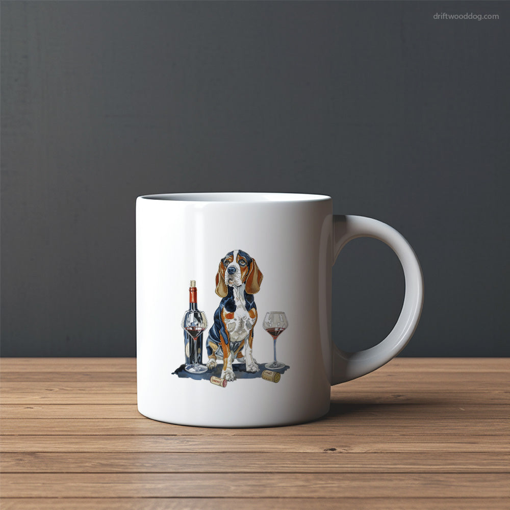 Beagle Relaxing with a Bottle of Wine Mug – Custom Dog Mugs | Personalized Pet Mugs