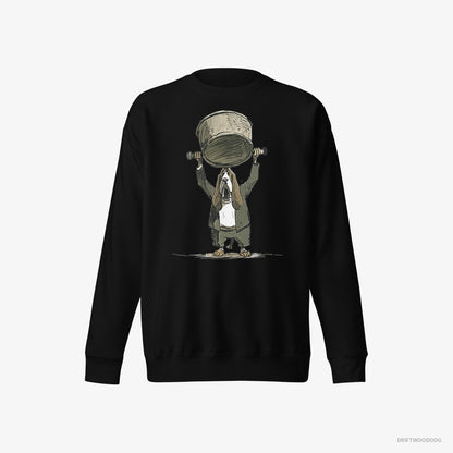 Basset Hound Swinging a Bowl Overhead Black Sweatshirt