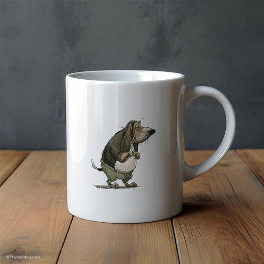 Basset Hound Being Upset Mug – Unique Dog Cups | Dog-Themed Mugs