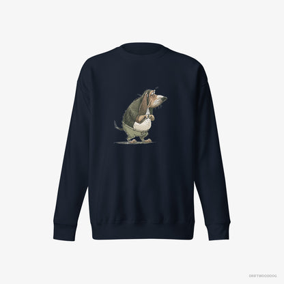 Basset Hound Being Upset Navy Sweatshirt