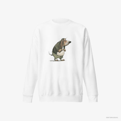 Basset Hound Being Upset White Sweatshirt