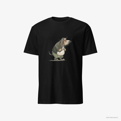 Basset Hound Being Upset Black T-Shirt