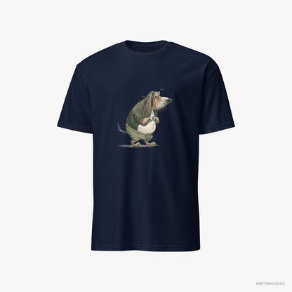 Basset Hound Being Upset Navy T-Shirt