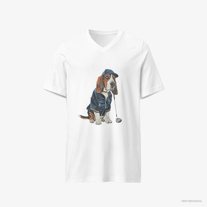 Basset Hound Ready for a Golf Challenge White T-Shirt