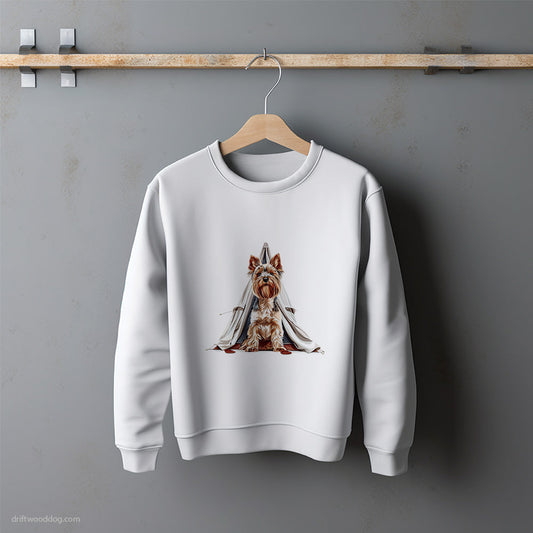 Yorkshire Terrier on a Camping Trip Sweatshirt – Unisex Sweatshirt for Dog Lovers