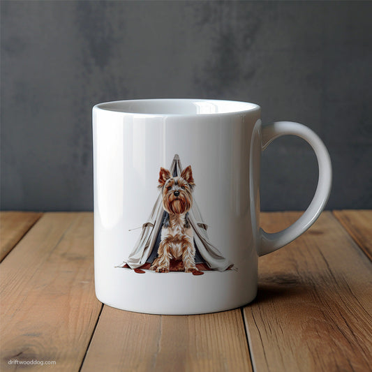 Yorkshire Terrier on a Camping Trip Mug – Unique Dog Cups | Dog-Themed Mugs