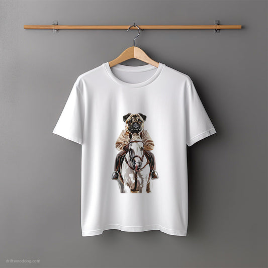 Pug Riding a Horse T-Shirt – Unisex Tee for Dog Lovers