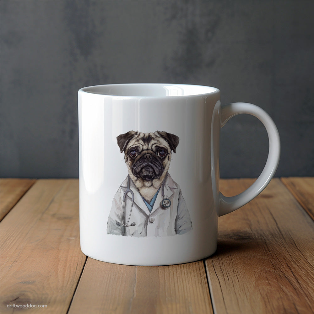 Pug Playing Doctor Mug – Unique Dog Cups | Dog-Themed Mugs