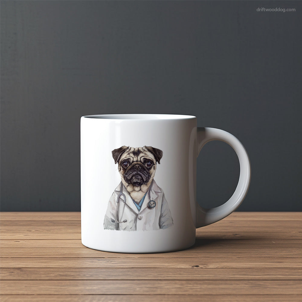 Pug Playing Doctor Mug – Custom Dog Mugs | Personalized Pet Mugs