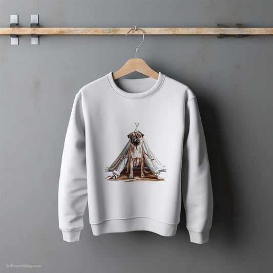 Pug and a Tent Adventure Sweatshirt – Unisex Sweatshirt for Dog Lovers