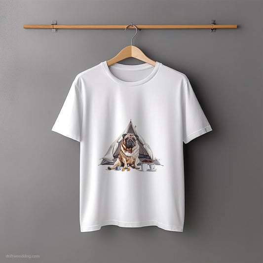 Pug Camping T-Shirt – Unisex Tee for Dog Lovers