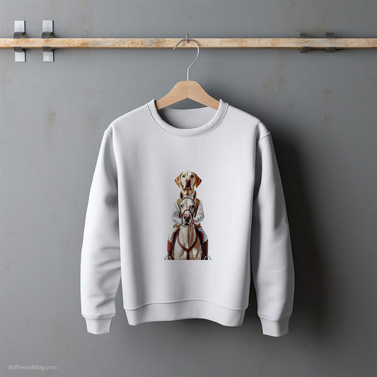 Labrador Retriever on a Horseback Adventure Sweatshirt – Unisex Sweatshirt for Dog Lovers