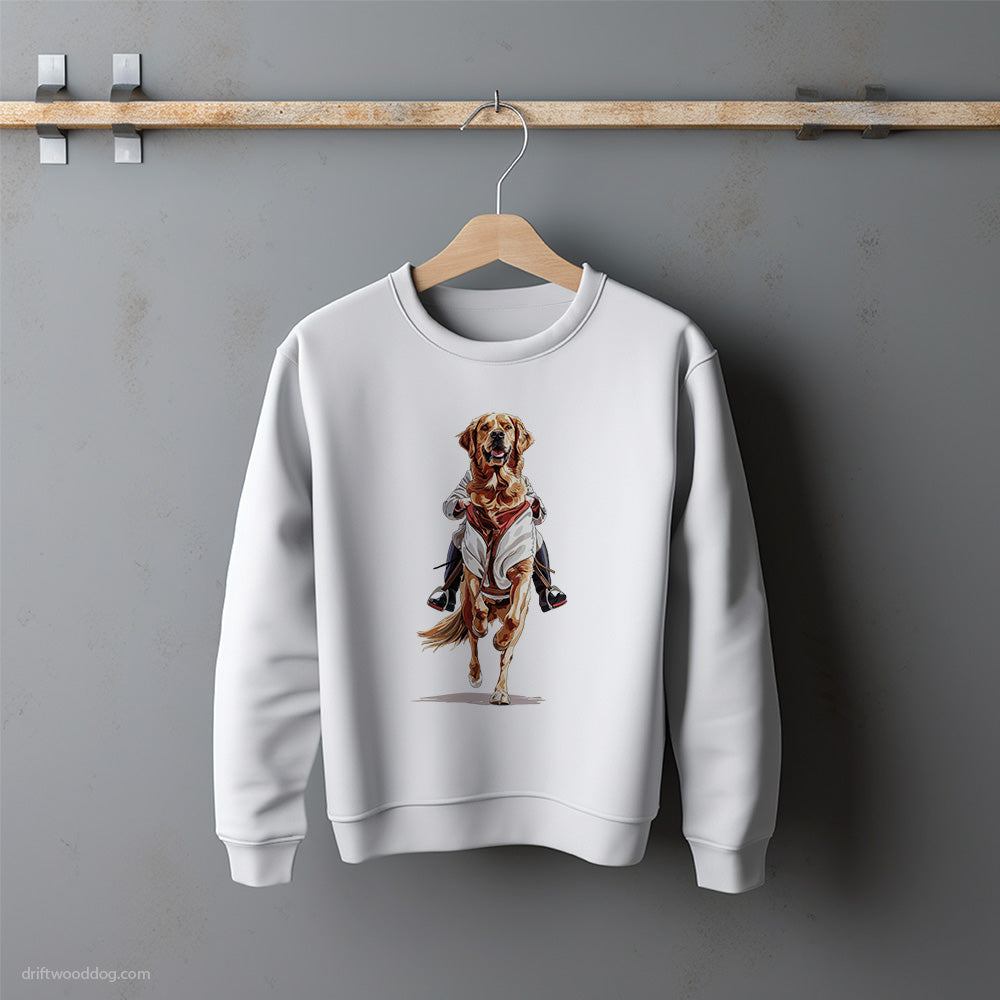 Golden Retriever Happy Being a Horse Sweatshirt – Unisex Sweatshirt for Dog Lovers