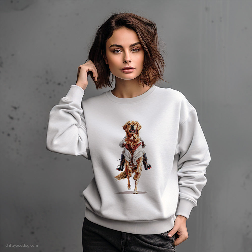 Golden Retriever Happy Being a Horse Sweatshirt – Dog-Themed Gifts for Dog Lovers