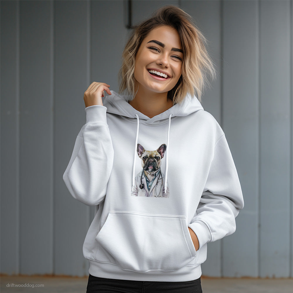 French Bulldog as a Medical Specialist Hoodie – Dog Graphic Hoodie for Women