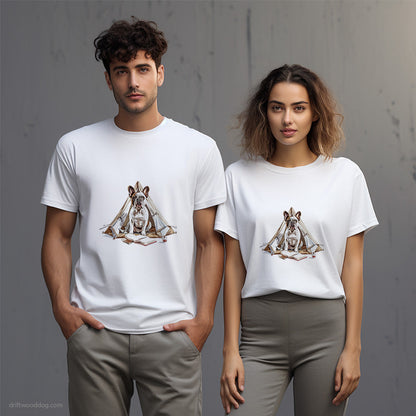 French Bulldog on a Tent Retreat T-Shirt – Unisex T-Shirt for Dog Lovers 