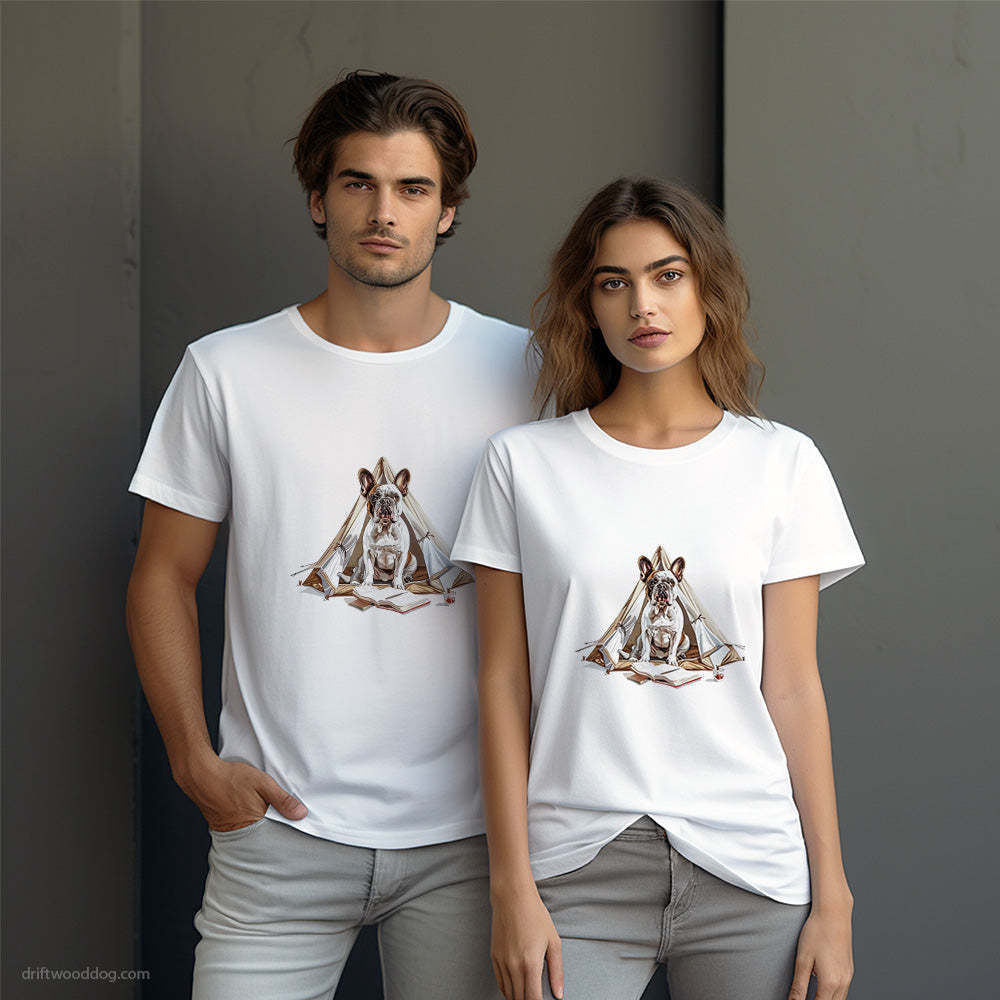 French Bulldog on a Tent Retreat T-Shirt – Dog-Themed Gifts for Dog Lovers