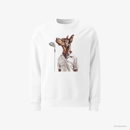 Dobermann on a Golf Adventure White Sweatshirt