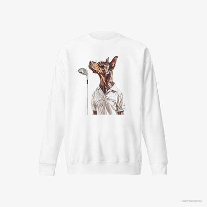 Dobermann on a Golf Adventure White Sweatshirt