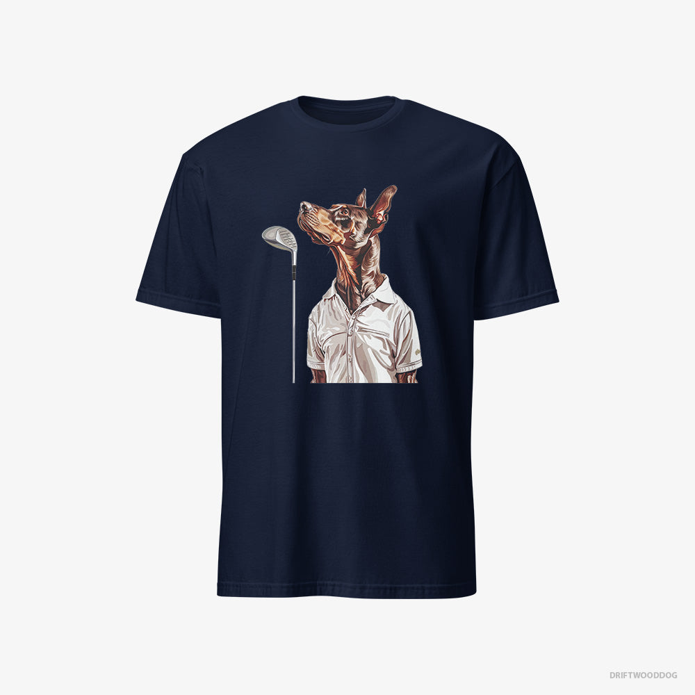 Dobermann on a Golf Adventure – Women's T-Shirt Navy – Classic