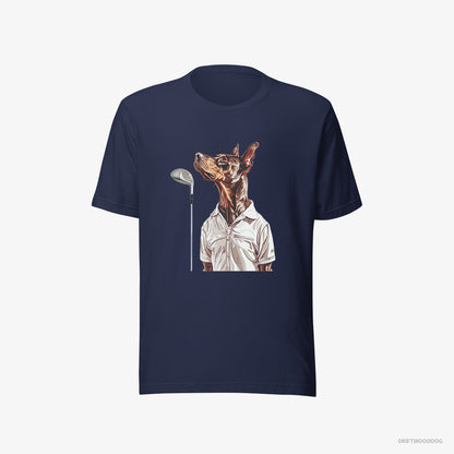 Dobermann on a Golf Adventure Navy T-Shirt