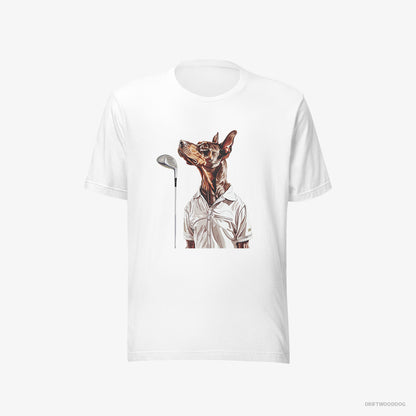 Dobermann on a Golf Adventure White T-Shirt