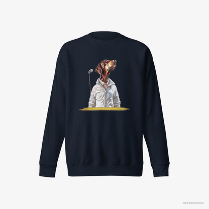 Dobermann Ready for the Golf Tournament Navy Sweatshirt