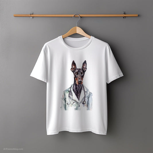 Dobermann on a Medical Mission T-Shirt – Unisex Tee for Dog Lovers